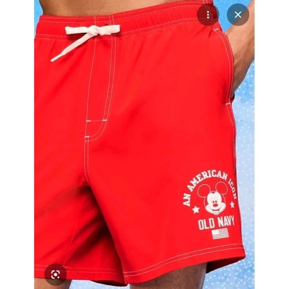 NWT Men's Old Navy X Disney Mickey Mouse Swim Trunks Shorts Size M